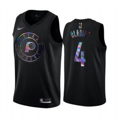 Nike Indiana Pacers #4 Victor Oladipo Men's Iridescent Holographic Collection NBA Jersey - Black Men's